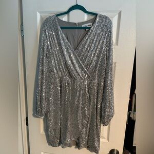 The Drop Women's Helena Sequin Wrap Dress - Christmas Party Dress